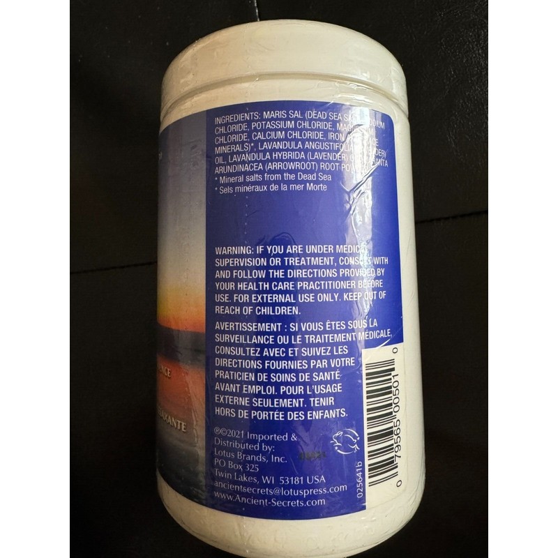 Ancient Secrets Dead Sea Mineral Baths Lavender 2 lbs Salt