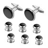 CSLGDMAI 8 Pcs Men's Cufflinks and Tuxedo Studs Set, Classic