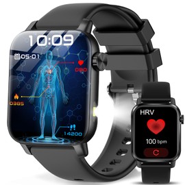 YYKY Smartwatch Men Women with Torch & Individual Video Wallpaper Ideal for Outdoor Bedroom (Ink Black)