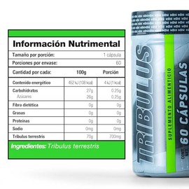 Tribulus Terrestris, Mdn Sports, 60 capsulas, Precursor Testosterona