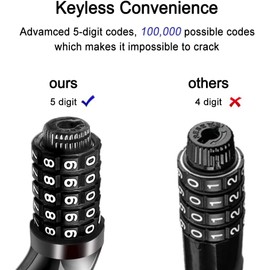 NDakter Bike Locks, 5.6 Feet Bike Lock Cable, High Security 5 Digit Resettable Combination Coiling Bicycle Lock Scooter Lock, Heavy Duty Anti Theft Cable Locks with Mounting Bracket（Pink）