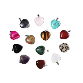 6 PCS Natural Stone Pendants Decorated Women's Handbags Unique Shape Crystal Stone ornaments DIY jewelry making necklace earrings decorated heart shape crystal stone pendants -13pcs heart