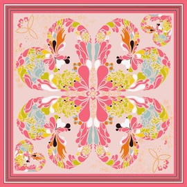 Lorenzo Cana – Luxury Scarf, Silk Scarf Silk Scarf Towel 70 x 70 cm 100% Pure Silk Blue Yellow Pink Turquoise Apricot Ladies Nicky Neckerchief Collar Scarf – 89038