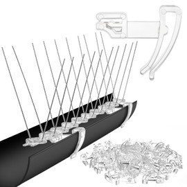 Patelai 50 Pcs Gutter Clips for Bird Spikes Deterrents 1.89 x 1.69 in Pigeon Repellent Essential Item for Rain Gutters Stop Seagulls Birds Stay Available for Half Round Egg Shape and Lipped Gutters