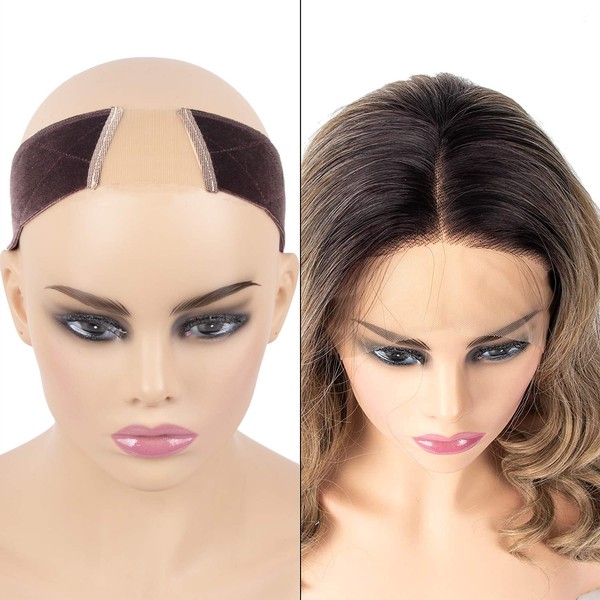 Wig, For Fixing Wig Band, Medical Use, Prevents Wig Shifting, Can Be Used With Wig Nets, Easy To Wear, Improves Fixation, Soft, Breathable, Adjustable Size (Tan)