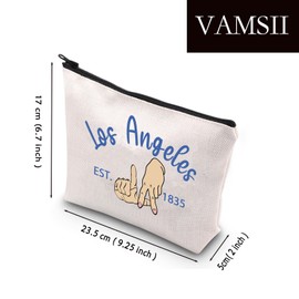 VAMSII LA Travel Toiletry Bag LA Lover Gift Los Angeles Est 1835 Los Angeles Souvenir Traveler Gift（Los Angeles EST. 1835）