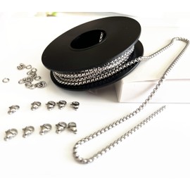 Jewelry-Making Chains Jewelry Making Supplies 5M 15ft stainless steel for charm Necklace Earring Bracelet Findings DIY Craft Kit Adults (5M style B)