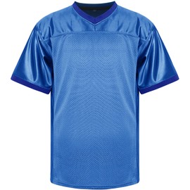 JKNAKN Camisetas de fútbol en blanco de malla, camiseta de fútbol atlético, uniforme deportivo de práctica, color negro y blanco, Azul / Patchwork, Medium
