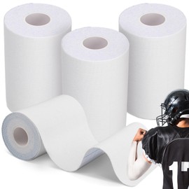 Jenaai 4 Pcs Football Turf Tape Sports Tape Extra Wide Athletic Turf Tape Waterproof Flexible for Arms Sticky Tape for Athlete and Sport Trainers Accessories, 16.4 Feet Each Roll (White)