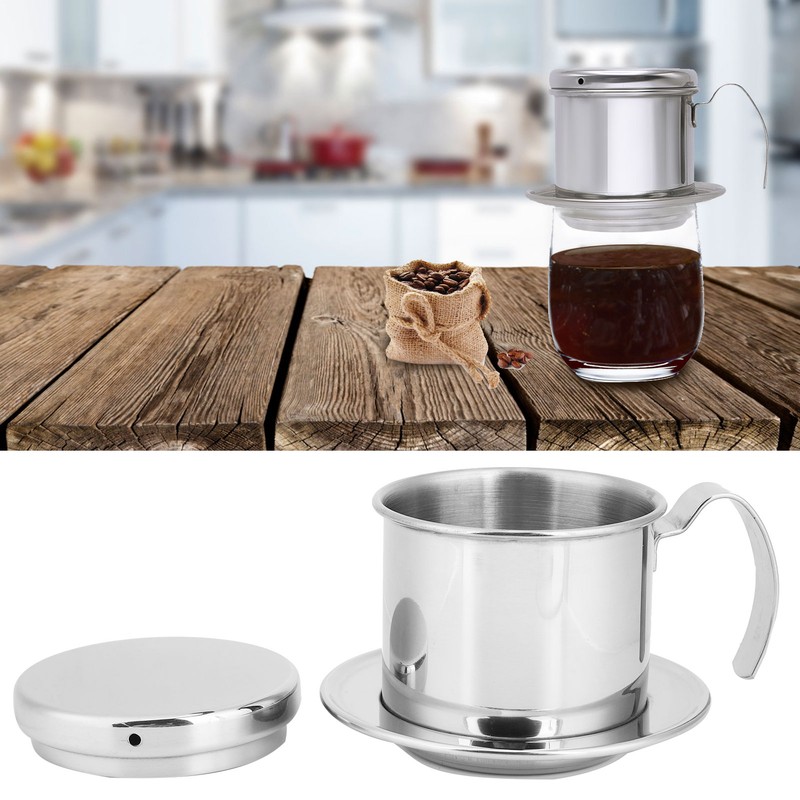 Drip Coffee Filter Pot Silver 304 Stainless Steel Hhousehold Bbrewing