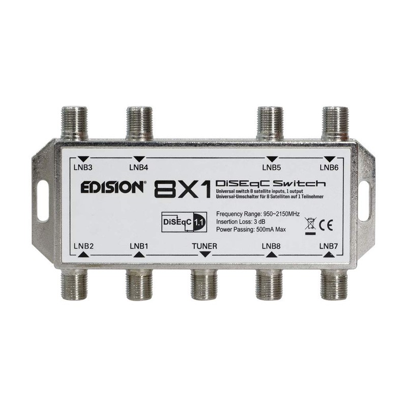 Edision DISEQC 8x1, DiSEqC Switch 8/1, 8 Sat to 1