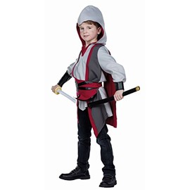 Childrens Costume Warrior Artus Junior Robe Gray Assassin Carnival (140)