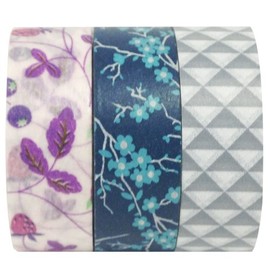 AllyDrew Berry Blend Japanese Washi Masking Tape (set of 3), 10M L x 15mm W