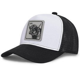 Cow Hat Cash Trucker Hats Leather Pattern Adjustable Snapback Mesh Animal Baseball Cap for Men