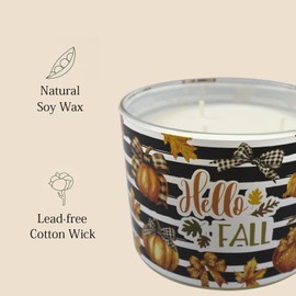 Fall Candles, Fall Decorations for Home - Fall Gifts for Women, Natural Soy Wax Pumpkin Spice Scented Candles(12.7oz)