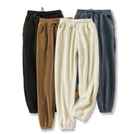 Women's Winter Fleece-Lined Cotton Jogger Pants Thermal Brown 66-77 10ea