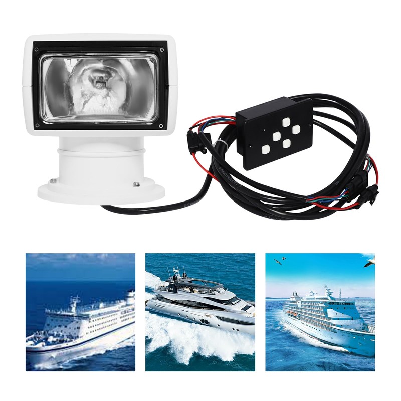 LYNICESHOP 100W Boat Spotlights, Marine Remote Control Search Light, 360°