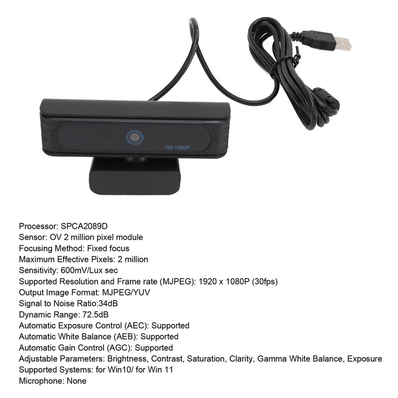 Facial Recognition Webcam for Windows 10 11, Webcam 1080p HD
