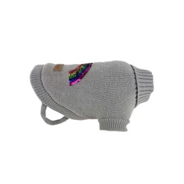 Huskimo Rainbow Dog Jumper, Grey, 40cm