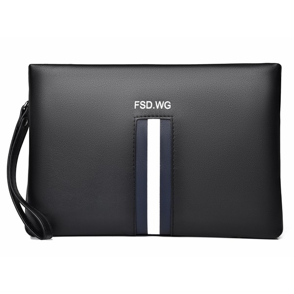FSD.WG Clutch Bag for Men, Leather Second Bag, Handbag, Small,