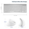 2.4GHz Wireless Vertical Ergonomic Mouse and Keyboard Combo Ultra-Thin Portable