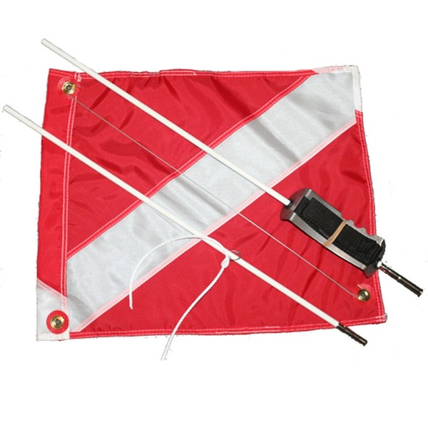 JCS 2pc. Dive Flag (14inch 18inch) & Mounting System (to be Used with Nylon Float Cover, Item No.FL151)