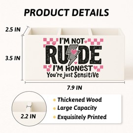 FISWAFY Sarcastic Funny Pen Pencil Holder for Desk, Sarcastic Office Gifts for Women Coworkers, Trendy Retro Checkered Work Humor Pencil Cup for Office Desk Accessories