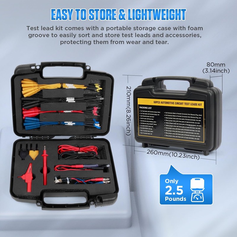 Multimeter Test Lead Kit Automotive 68PCS Back Probe Kit Multi