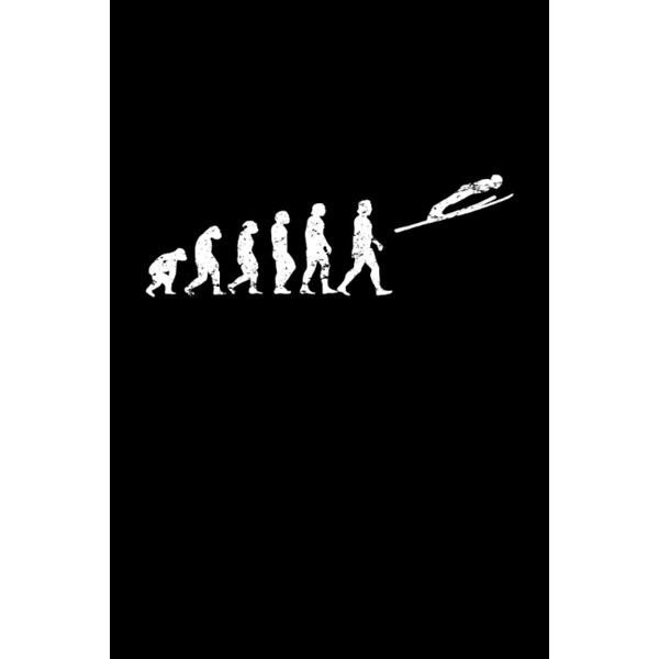 Skispringen: Evolution Skispringer | Notizbuch DIN A5 6x9 Zoll |