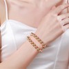 14K Gold Plated Beaded Bracelets Letter Stretch Dainty Stackable Bracelet