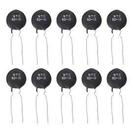 sourcing map 10 Pcs NTC 5D-15 5 Ohm MF72 Power Direct Heat Type Negative Temperature Coefficient Thermistor Temperature Sensors