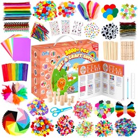 Zefy 3800+ Pcs Arts and Crafts Kit Supplies for Kids, All in One Art Supplies with 20 Crafts Design, DIY Craft Box Set School Supplies Gifts Toys for Girls Boys Ages 4-12