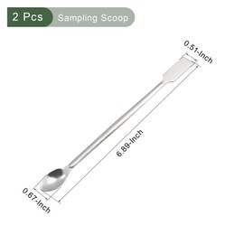YOKIVE 2 Pcs Lab Spatula Spoon, 304 Stainless Steel Micro Sampling Mixing Measuring Great for Laboratory (175mm/7-Inch)
