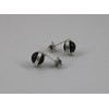 Stud Earrings Pure Black Tourmaline 925 Silver