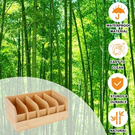 GTI Belt Organizer, 5 Compartments Belt Organizer for Closet and Drawer, Bamboo Display Case for Tie and Belt, Belt Storage Organizer for Men Women (Wood Color)