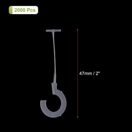 sourcing map 2000 Pcs J Hook Fasteners, 2 Inch Clear Tagging Gun Refill Fasteners Standard Tagging Barb Fasteners Plastic for Clothing Hanging Fine Stitch Price Refills Tag Label