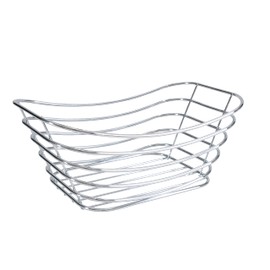 Simplify Wire Towel Basket| Dimensions: 12.1" x 7.5" x 5.1"| Bathroom | Bathroom Storage | Wire Construction | Chrome