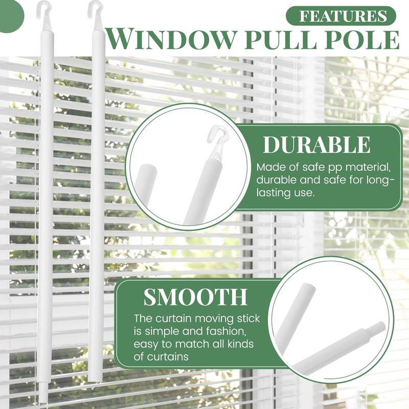 2 Sets 24inch Blind Wand Replacement with Hook, Blind Opener