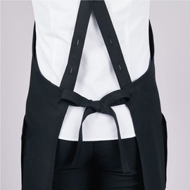 Montblanc 5-890 Apron, Bib Cover, Chlorine Resistant, Bleach, Fading, Anti-Fade, Disinfection, Washing, Strong, Antistatic, Environmentally Friendly, Black