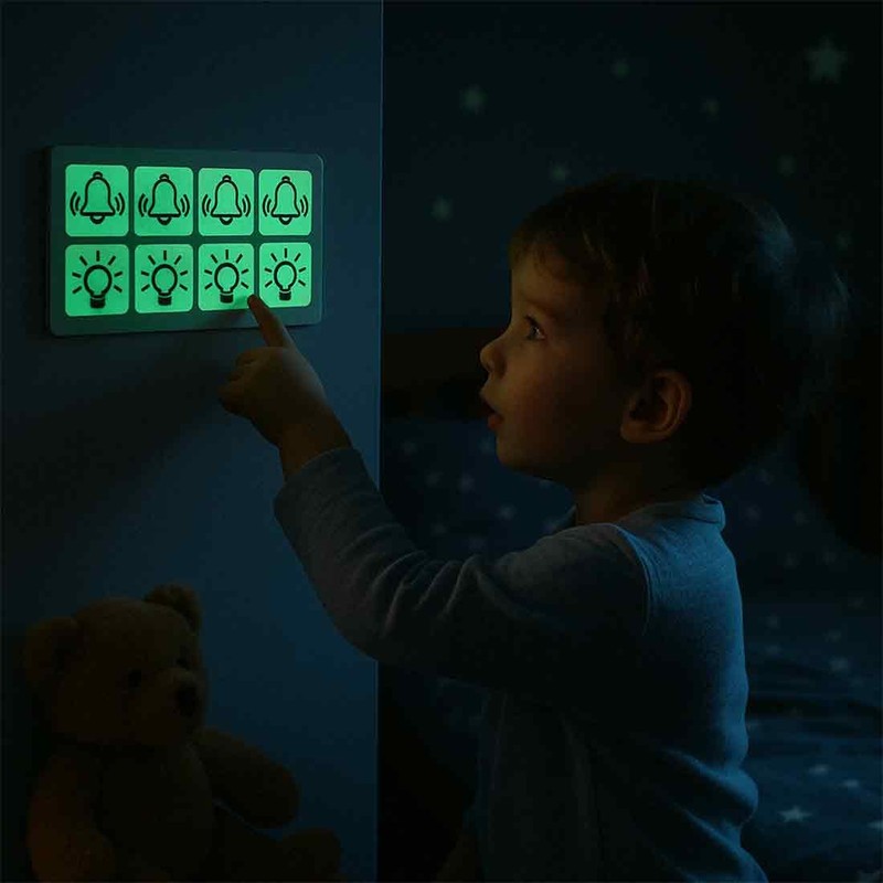 Nightlight Switch Sticker Set with 10 Bells and 10 Light