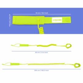 HUIIKE Paddle Board Leash in Spiral and Adjustable Surfboard Leash Standard, Safety Paddle Board Ankle Strap, Surfing Paddleboard Accessories | Sup Bodyboard & Surf Strap for Ankle or Wrist Coiled