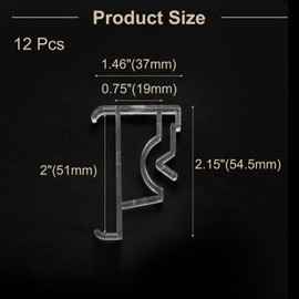 uxcell 12Pcs 2 Inch Clear Valance Clips, Hidden Window Blind Valance Retainer Holder for Horizontal Blind Wood or Faux Wood Blinds, Style4