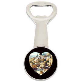 Nazareth Israel Travel Souvenir Destination Heart Shape Design Magnetic Bottle Opener Single