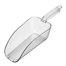 Restaurantware Met Lux 32 Ounce Ice Scoop 1 Flat Bottom Food Scoop - Beveled Front Edge Hanging Slot Clear PC Plastic Flour Scoop Lightweight For Ice Or Dry Ingredients