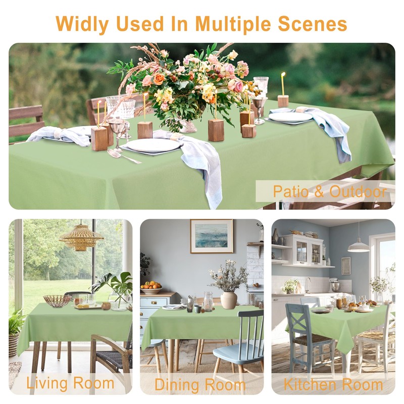 DWCN Rectangle Textured Tablecloth Waterproof Antiwrinkle SpillProof Jacquard Table Cloth,