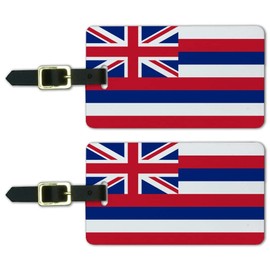 Hawaii State Flag Luggage ID Tags Suitcase Carry-On Cards - Set of 2