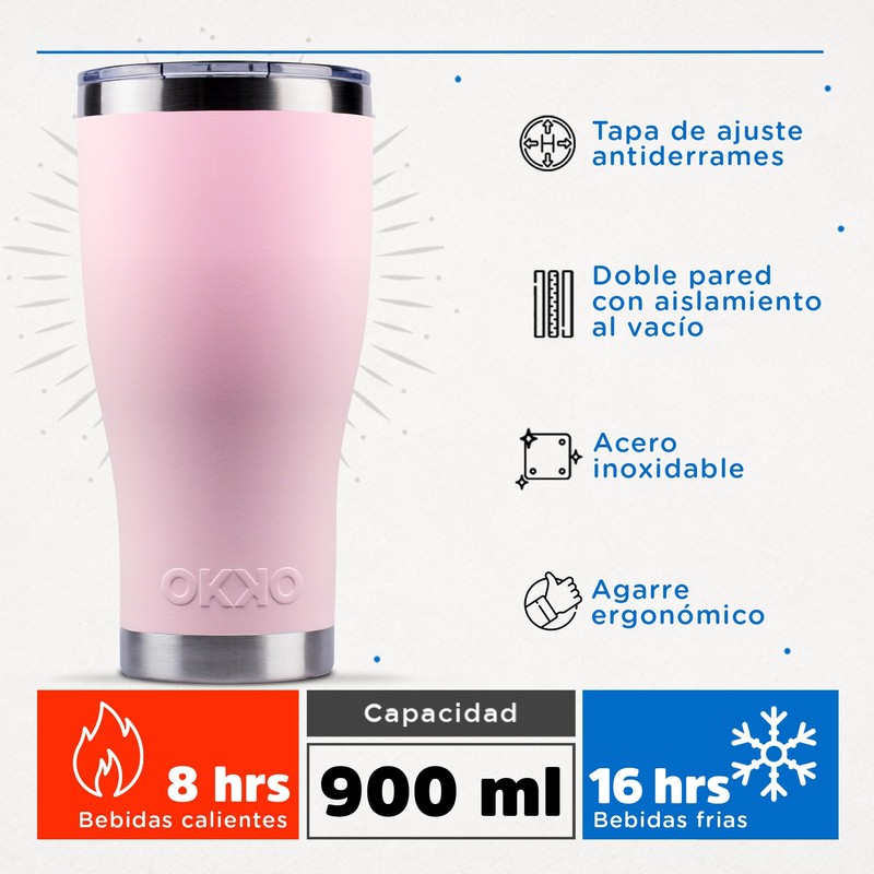 OKKO Termo Gorila Rosa, 900 ml, 30 oz