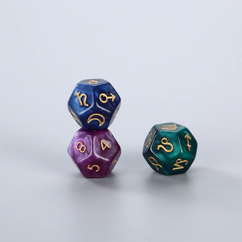 MMmall Astro Dice, Set of 3, Fortune Telling Games, Astrology,
