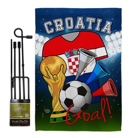 World Cup Croatia Flags Croatian Home Decor Banner Room Wall Art Patio Lawn Front Porch Outdoor Decorations Small Tapestry Yard Signs FIFA Gifts Sports Fan Trophy Soccer Game Football Made In USA