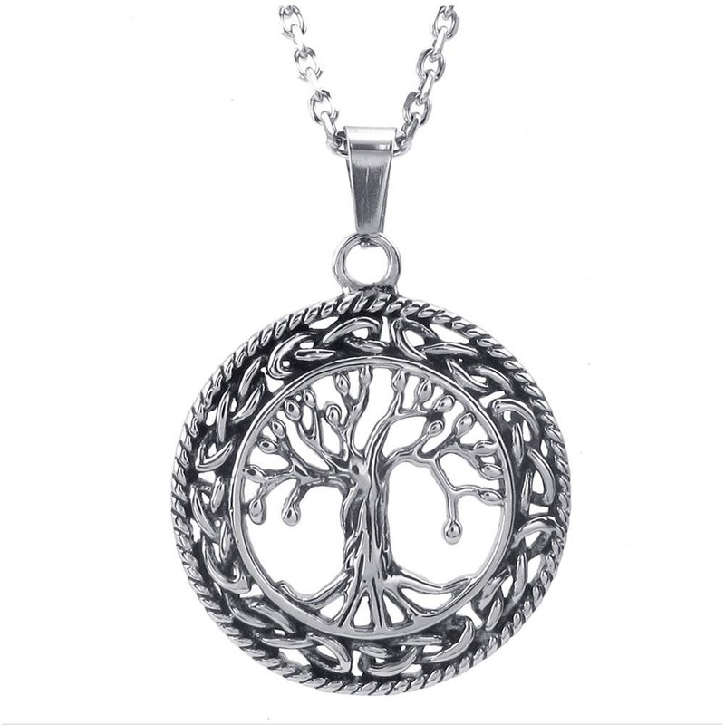 jonline24h Mens Womens Celtic Tree of Life Stainless Steel Pendant